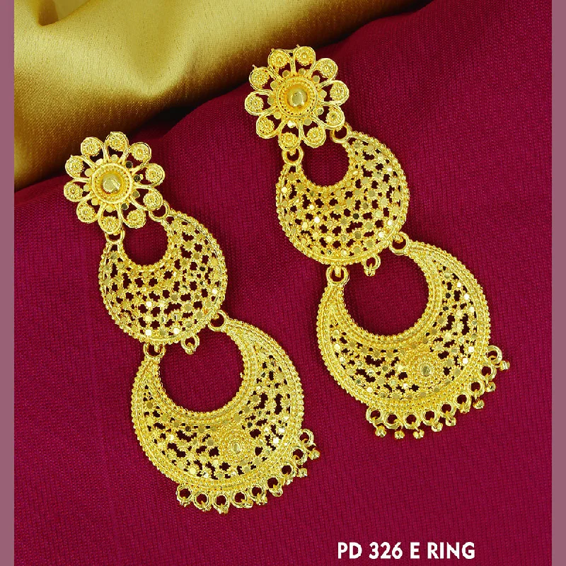 Drop Earrings for Bridesmaids Look -Mahavir Gold Plated Dangler Earrings