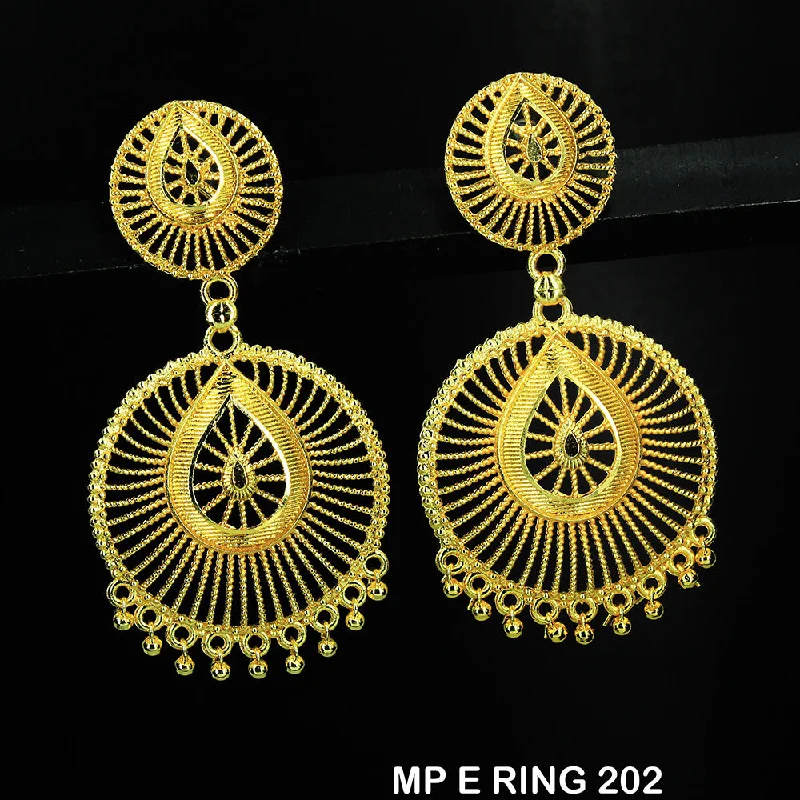 Drop Earrings for Prom Night -Mahavir Gold Plated Dangler Earrings