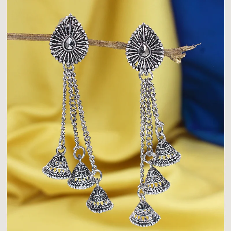 Drop Earrings with Knot Designs -Mahavir Oxidised Plated Dangler Earrings