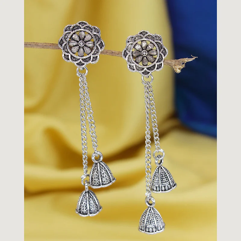 Diamond Drop Earrings for Luxury -Mahavir Oxidised Plated Dangler Earrings