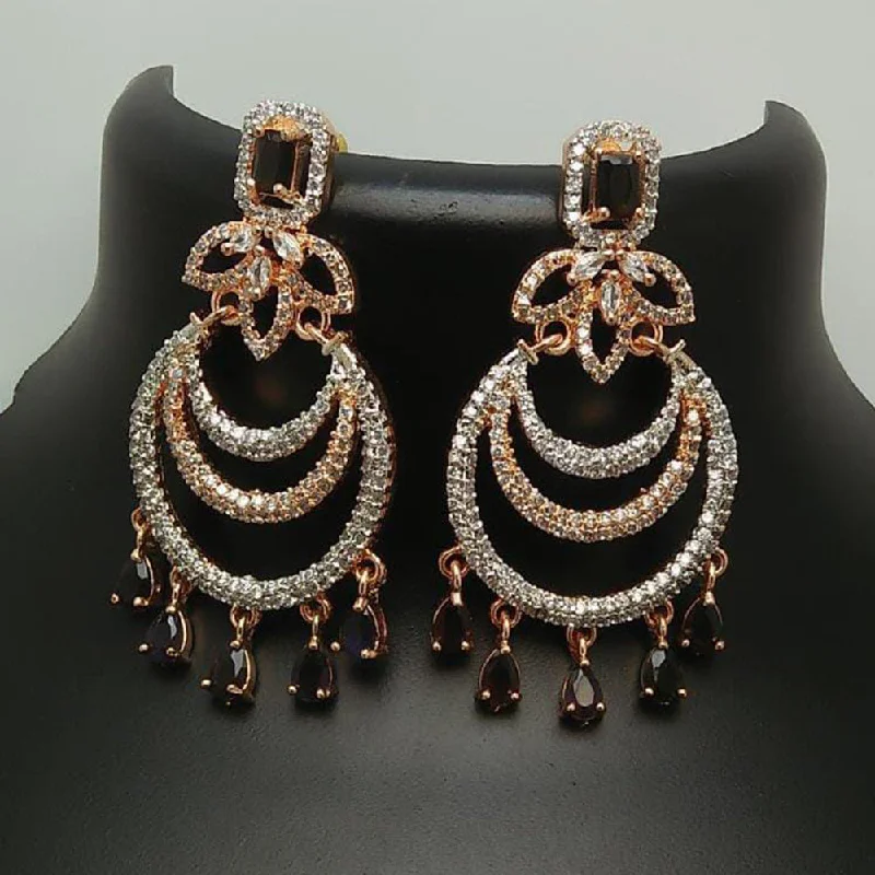 Drop Earrings for Office Wear -Manisha Jewellery 2 tone Plated AD Stone Dangler Earrings