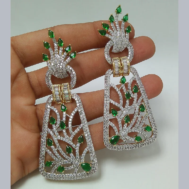 Small Drop Earrings for Delicate -Manisha Jewellery 2Tone Plated AD Dangler Earrings