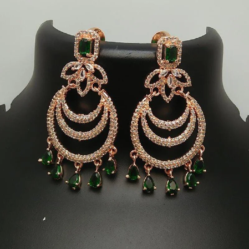 Drop Earrings for Beach Outfit -Manisha Jewellery Gold Plated AD Stone Dangler Earrings