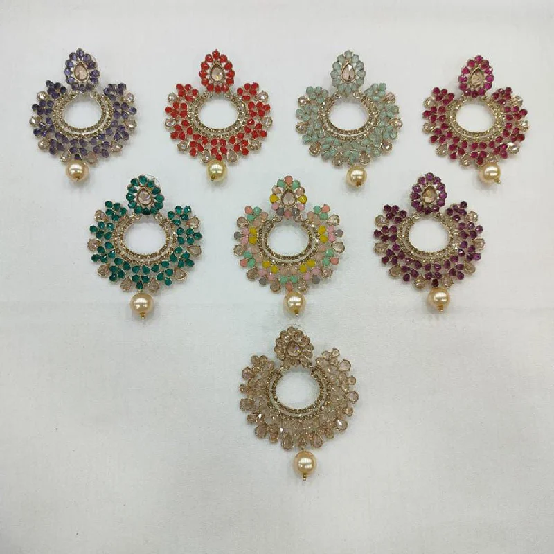 Drop Earrings for Christmas Party -Manisha Jewellery Gold Plated Crystal Stone Dangler Earrings