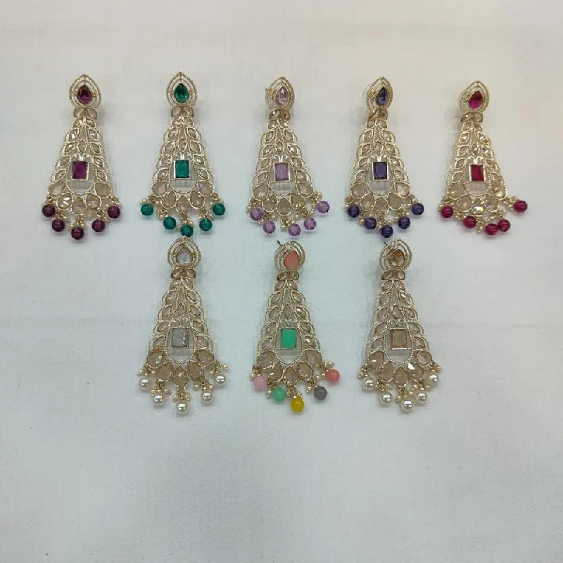 Drop Earrings for Shopping Trip -Manisha Jewellery Gold Plated Crystal Stone Dangler Earrings