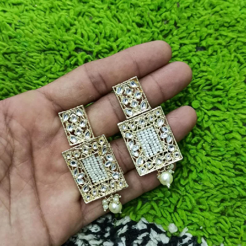 Drop Earrings with Embossed Patterns -Manisha Jewellery Gold Plated Dangler Earrings