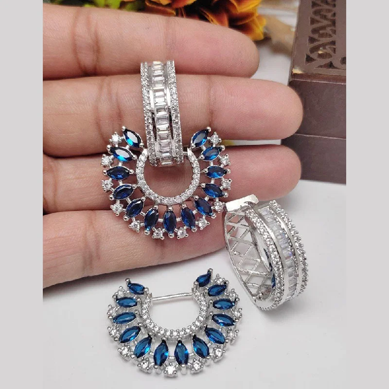 Drop Earrings with Star Motifs -Manisha Jewellery Silver Plated AD Stone Dangler Earrings