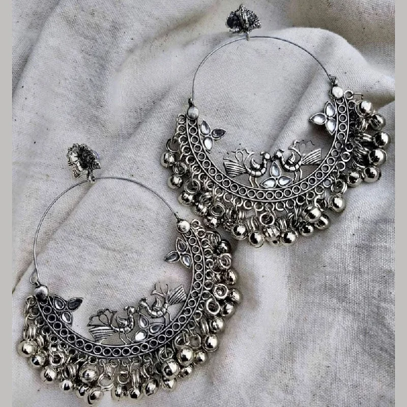 Drop Earrings for Gym Workout -Martina Jewels Oxidised Plated Dangler Earrings