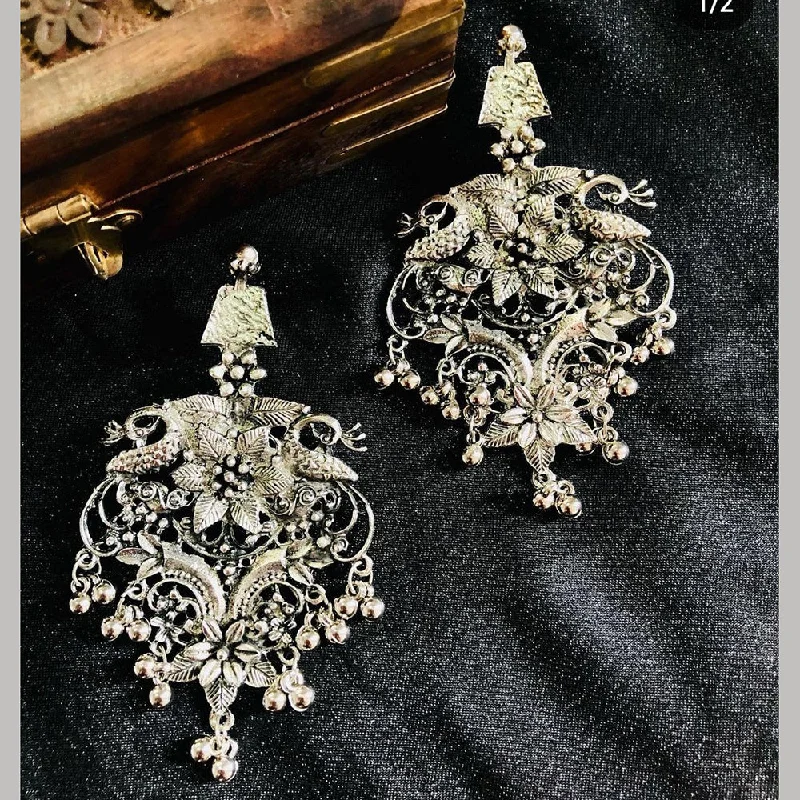 Drop Earrings for Yoga Session -Martina Jewels Oxidised Plated Dangler Earrings