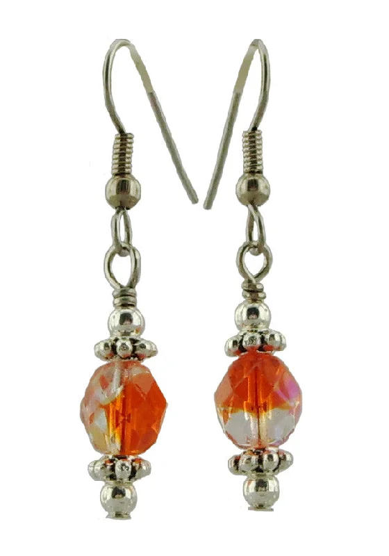 Crystal Drop Earrings for Sparkle -Orange Drop Earrings