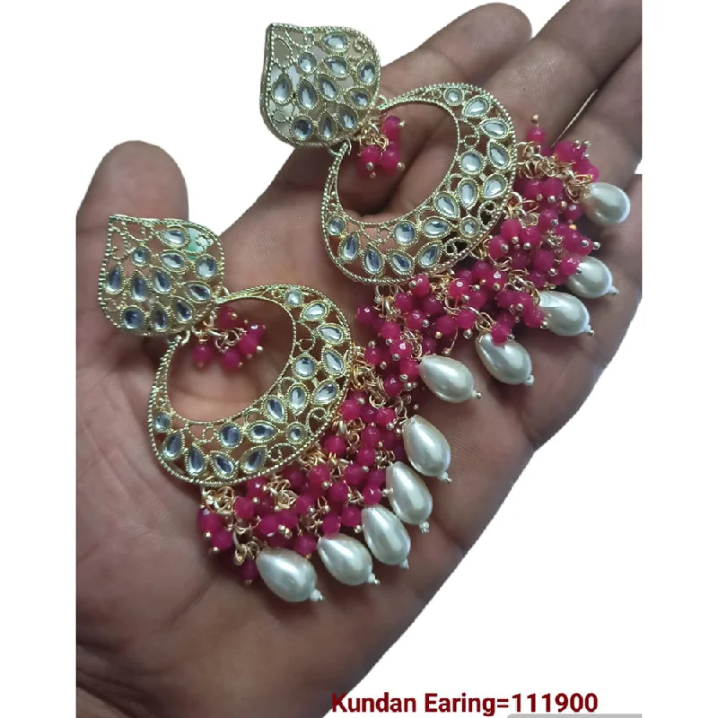 Drop Earrings for Festival Style -Padmawati Bangles Gold Plated Kundan Stone Dangler Earrings