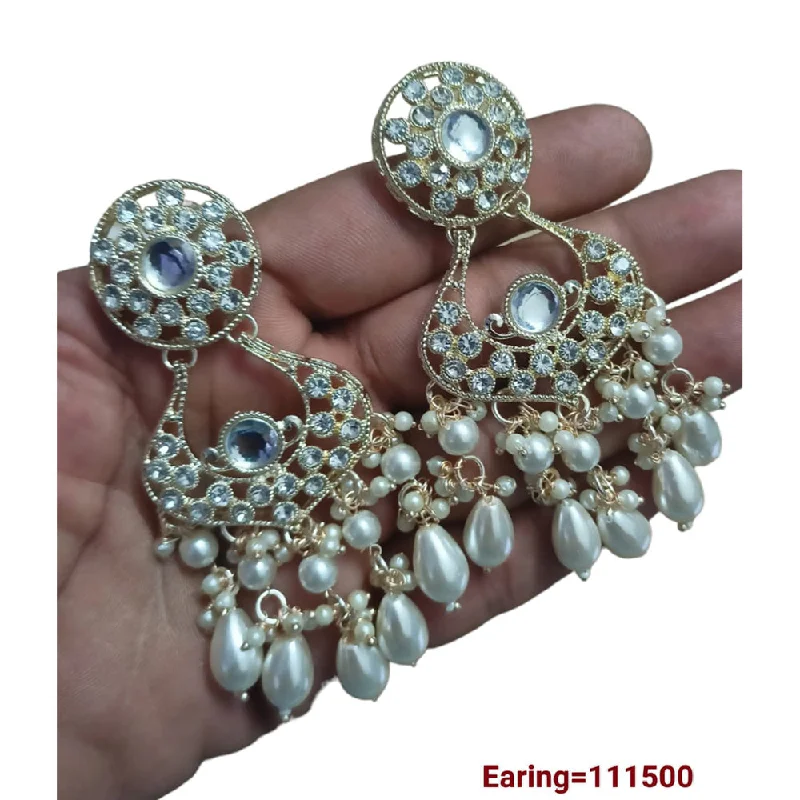 Drop Earrings for Party Look -Padmawati Bangles Gold Plated Kundan Stone Dangler Earrings