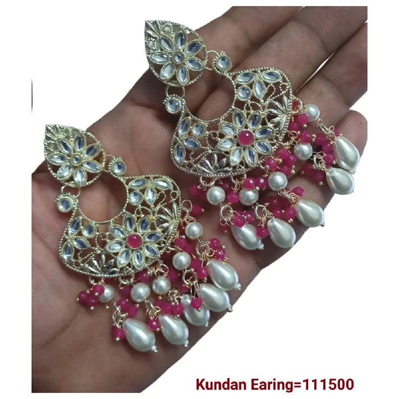 Drop Earrings for Birthday Celebration -Padmawati Bangles Gold Plated Kundan Stone Dangler Earrings