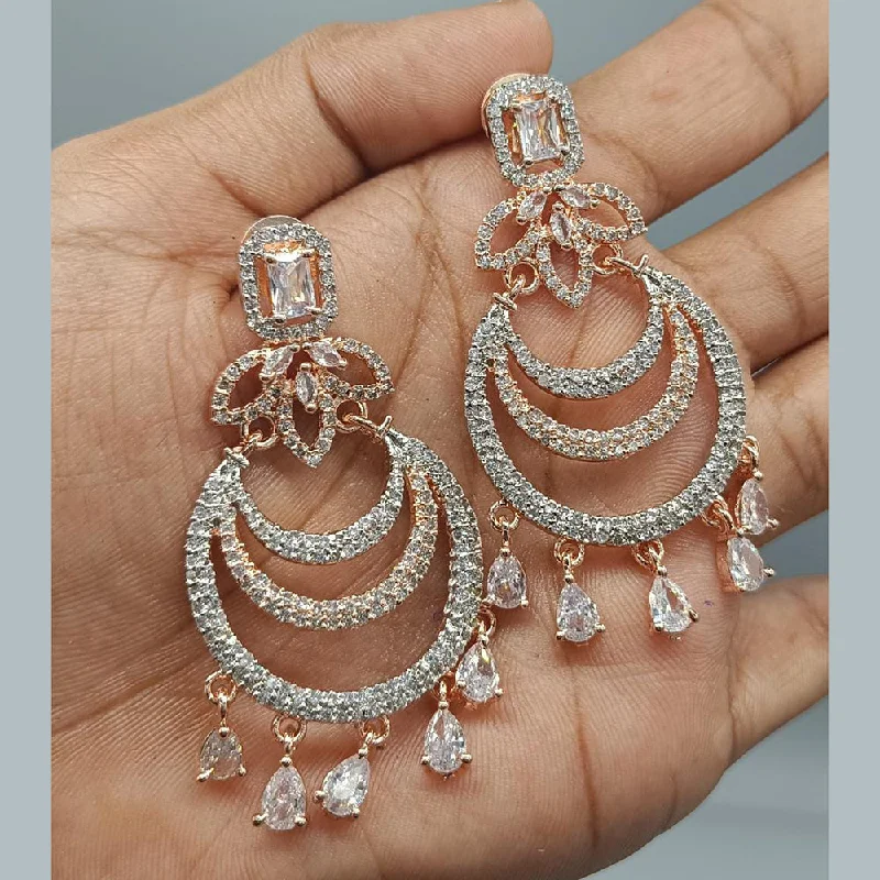 Drop Earrings for Shopping Trip -Pooja Bangles 2Tone Plated AD Stone Dangler Earrings