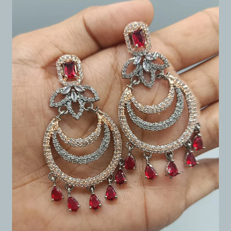 Drop Earrings for Work Attire -Pooja Bangles 2Tone Plated AD Stone Dangler Earrings