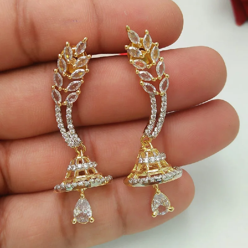 Waterproof Drop Earrings for Outdoor -Pooja Bangles Gold Plated Austrian Stone Dangler Earrings