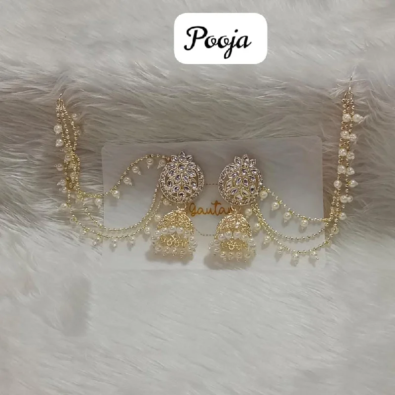 Rhinestone Drop Earrings for Sparkle -Pooja Bangles Gold Plated Kanchain Earrings