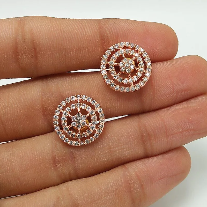 Drop Earrings for Mother's Day -Pooja Bangles Rose Gold Plated Stud Earrings