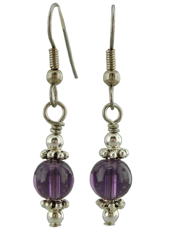 Large Drop Earrings for Statement -Purple Drop Earrings