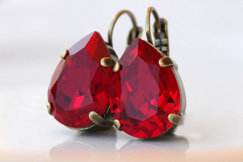 Drop Earrings for Beach Outfit -RED DROP earrings