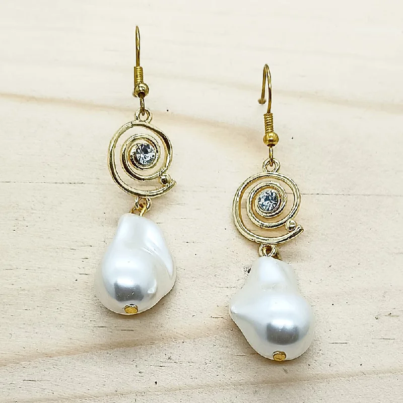 Vintage Drop Earrings with Patina -Savvy Jewellery Gold Plated Dangler Earrings