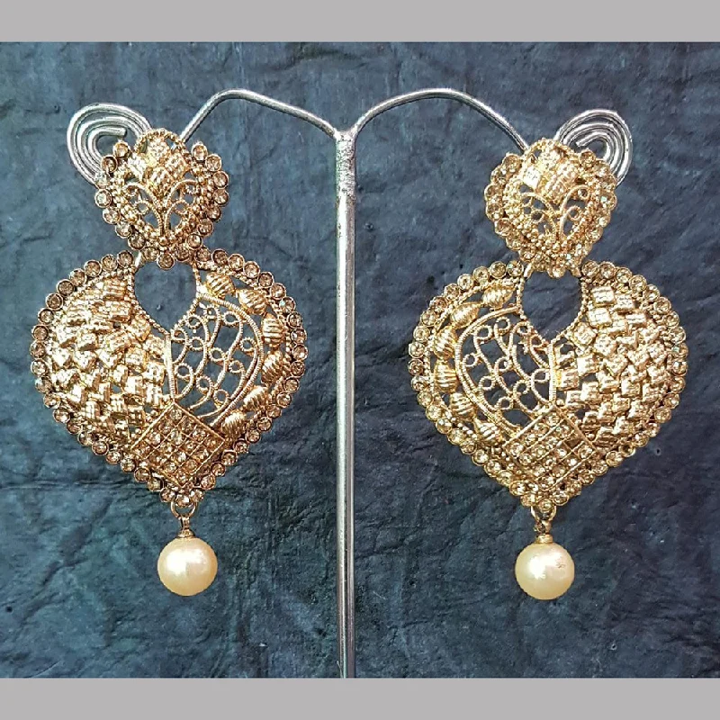 Drop Earrings for Graduation Day -Shreeji Gold Plated Austrian Stone Dangler Earrings