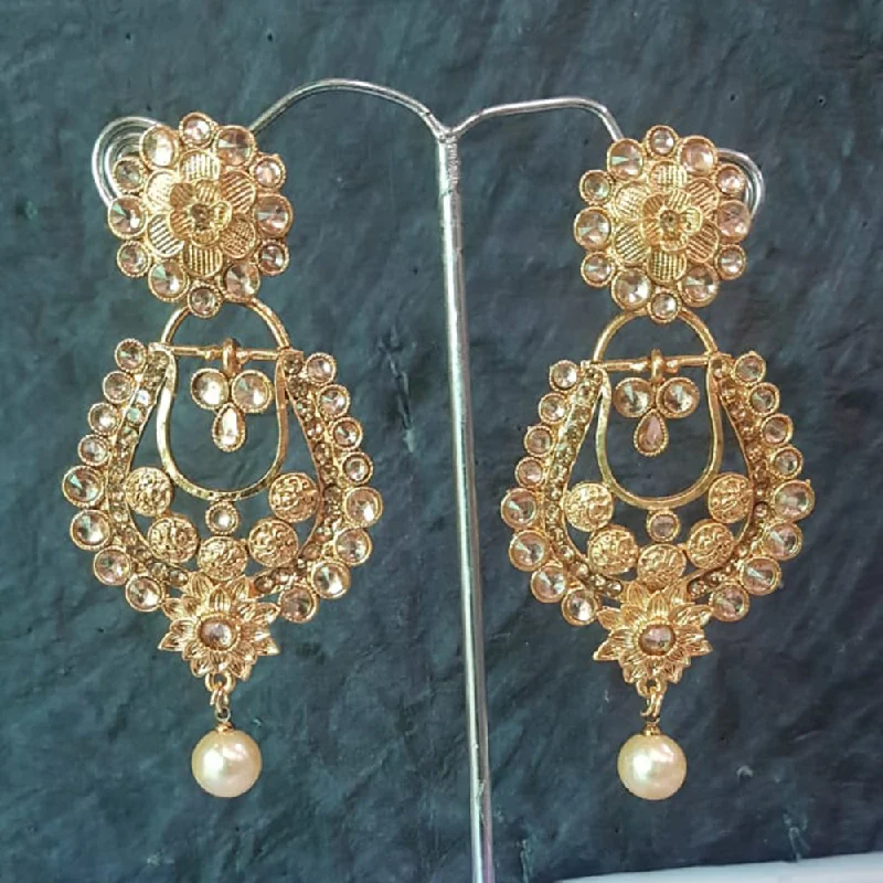 Gemstone Drop Earrings for Color -Shreeji Gold Plated Crystal Stone Dangler Earrings