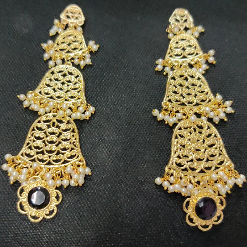 Drop Earrings for Beach Outfit -Shreeji Gold Plated Dangler Earrings