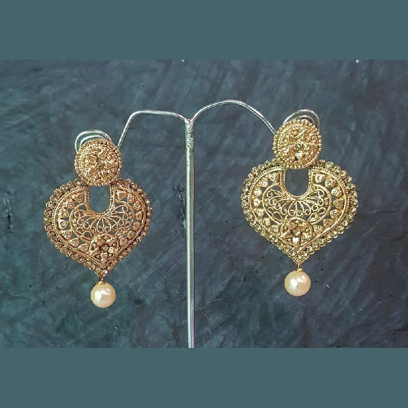 Small Drop Earrings for Delicate -Shreeji Gold Plated Dangler Earrings