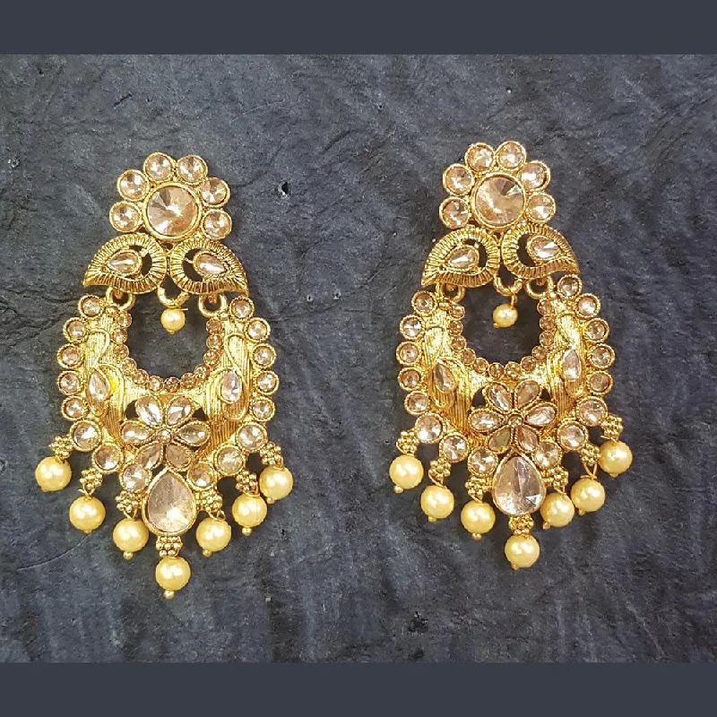 Drop Earrings with Etched Designs -Shreeji Gold Plated Dangler Earrings