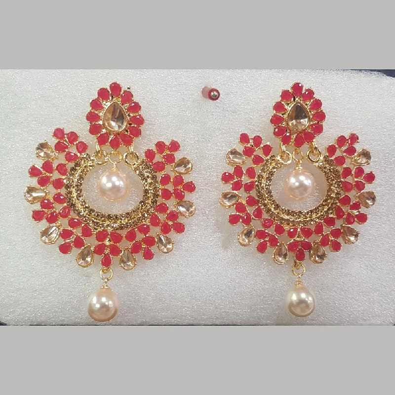 Drop Earrings with Enamel Coating -Shreeji Gold Plated Dangler Earrings