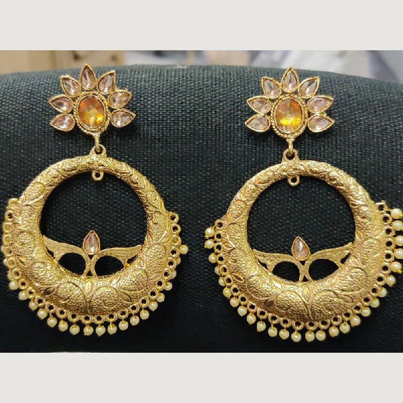 Drop Earrings with Infinity Symbols -Shreeji Gold Plated Dangler Earrings