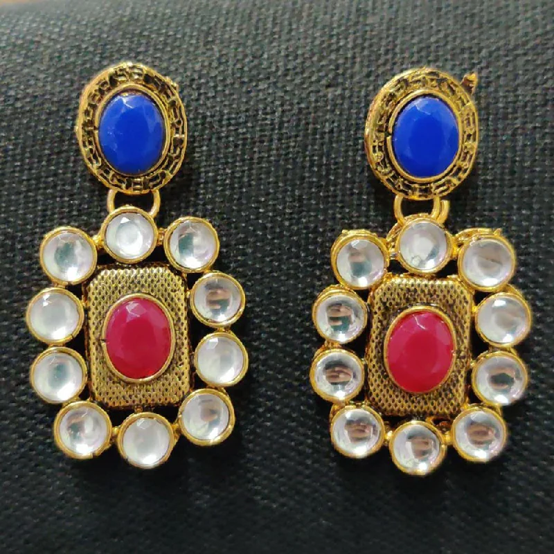 Drop Earrings with Animal Motifs -Shreeji Gold Plated Dangler Earrings