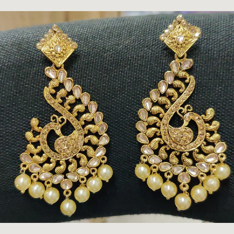 Drop Earrings with Star Motifs -Shreeji Gold Plated Dangler Earrings