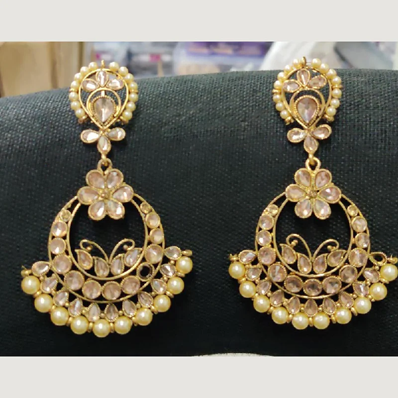 Drop Earrings with Symbolic Elements -Shreeji Gold Plated Dangler Earrings