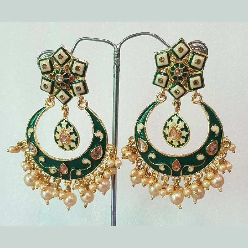 Drop Earrings with Abstract Designs -Shreeji Gold Plated Dangler Earrings