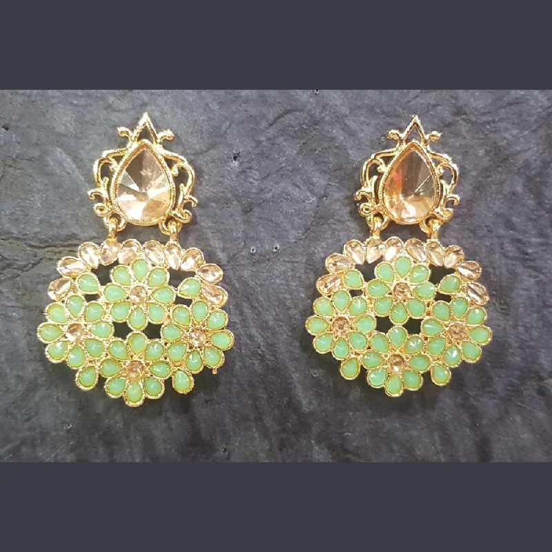 Drop Earrings with Textured Surface -Shreeji Gold Plated Dangler Earrings