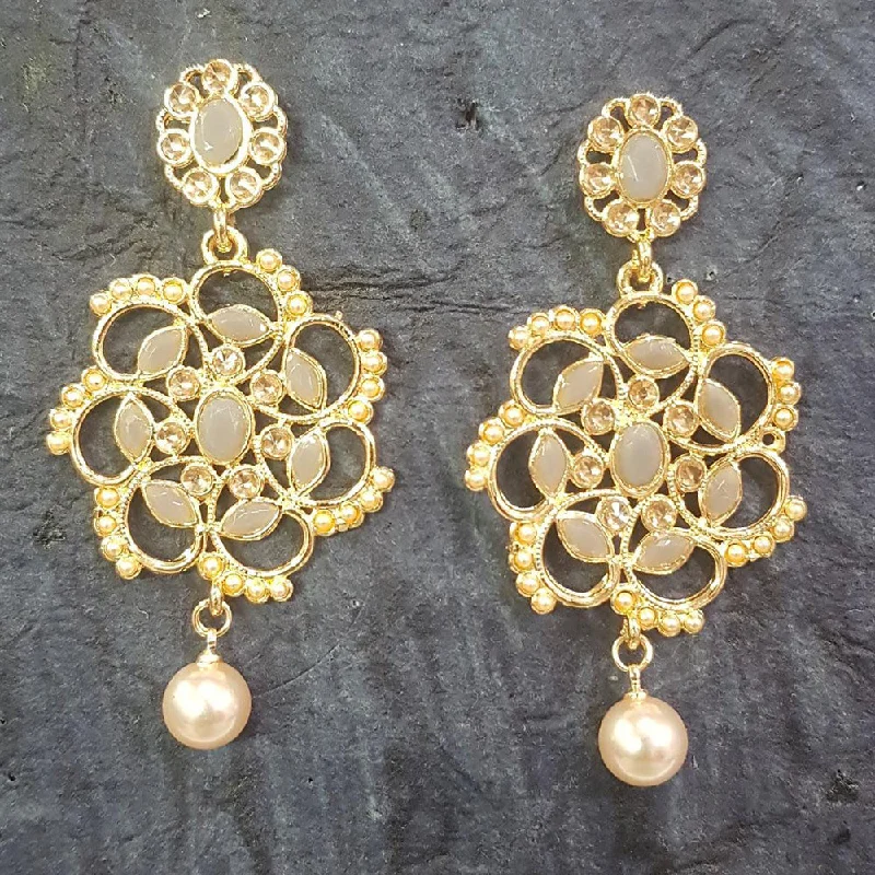 Drop Earrings with Matte Finish -Shreeji Gold Plated Dangler Earrings