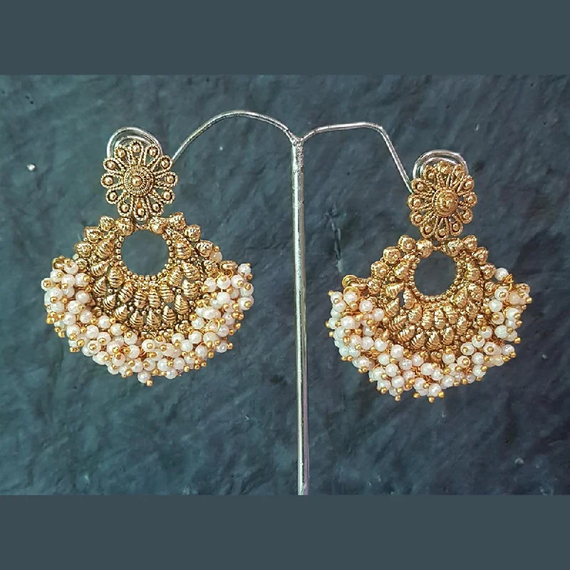 Long Drop Earrings for Dramatic -Shreeji Gold Plated Dangler Earrings