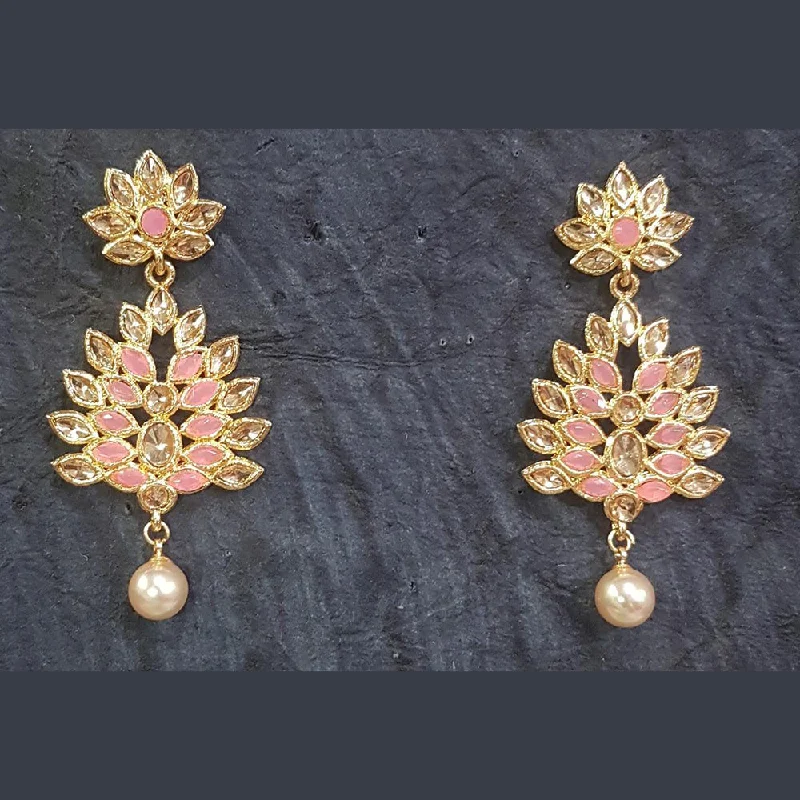 Drop Earrings with Embossed Patterns -Shreeji Gold Plated Dangler Earrings