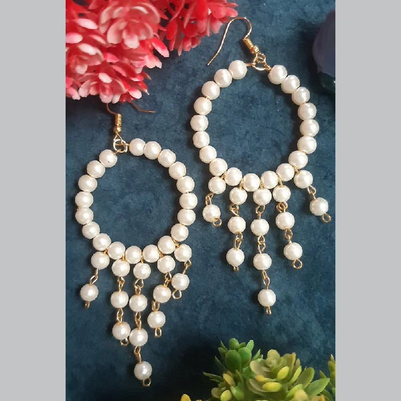 Drop Earrings with Keyhole Designs -Shrijicreation Handmade Pearl Dangler Earrings