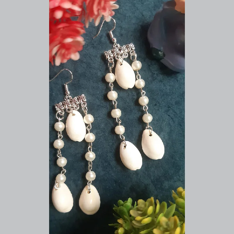 Drop Earrings with Infinity Symbols -Shrijicreation Handmade Pearl & Shell Dangler Earrings