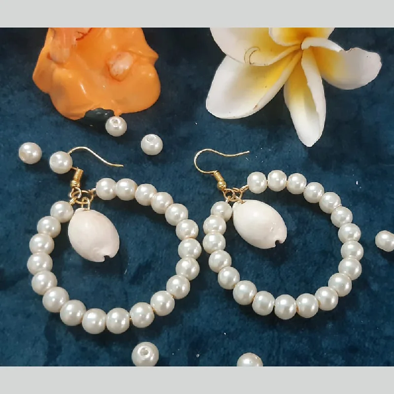 Drop Earrings with Animal Motifs -Shrijicreation Handmade Pearl & Shell Dangler Earrings