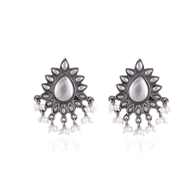 Punk Drop Earrings with Spikes -Silver Mountain 925 Sterling Dangler Earrings