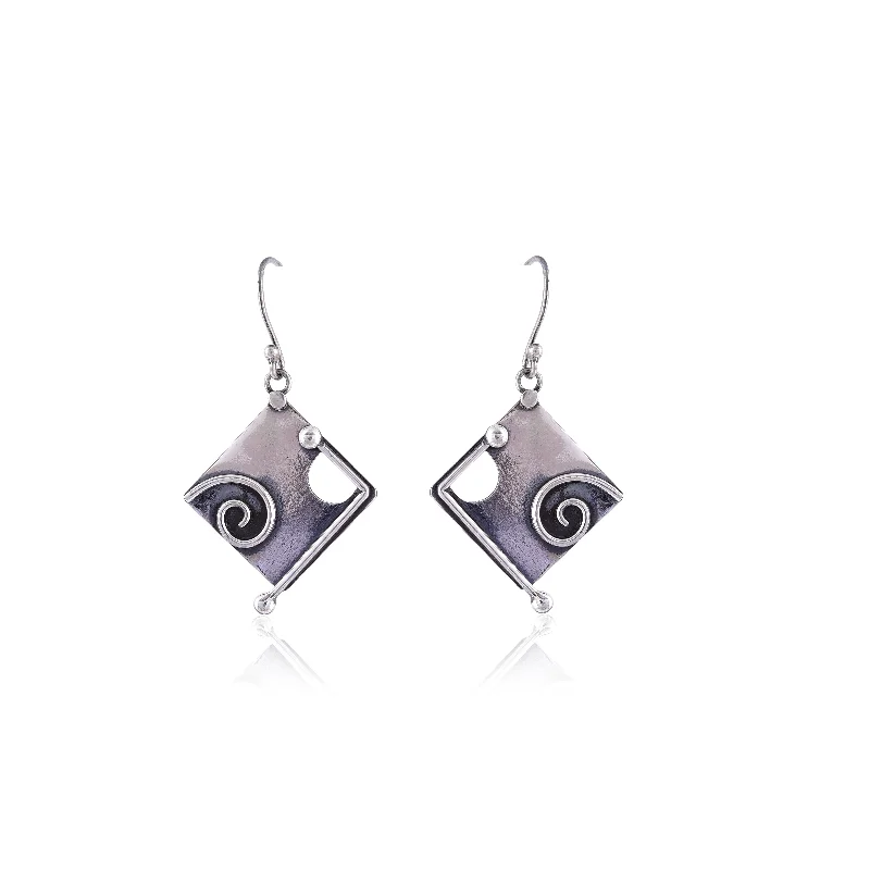 Maximalist Drop Earrings for Bling -Silver Mountain 925 Sterling Dangler Earrings