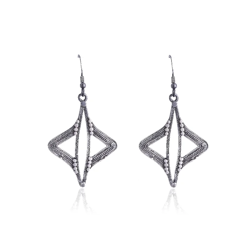 Retro Drop Earrings for Nostalgia -Silver Mountain 925 Sterling Dangler Earrings