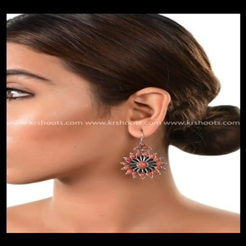 Indian Drop Earrings with Intricacy -Silver Mountain 925 Sterling Silver Dangler Earrings