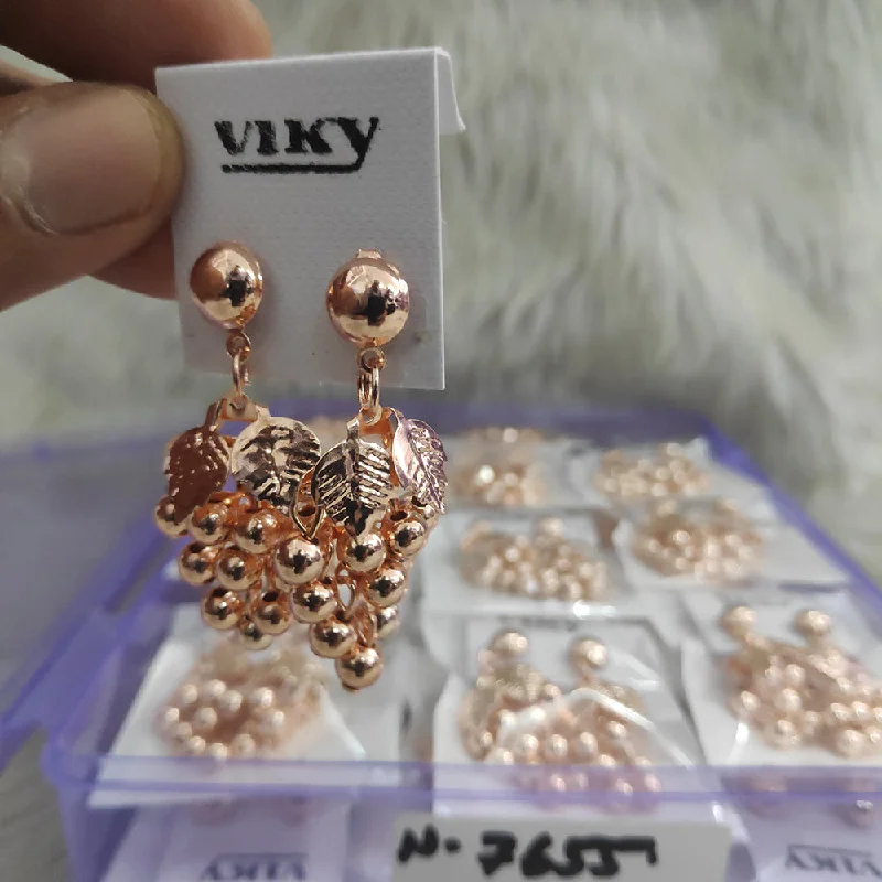 African Drop Earrings with Culture -Viky Rose Gold Plated Dangler Earrings