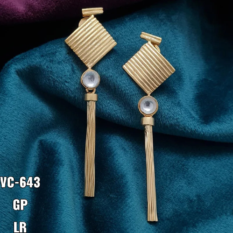 African Drop Earrings with Culture -Vivah Creations Gold Plated Designer Dangler Earrings