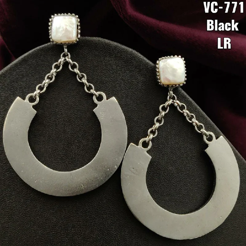 Lightweight Drop Earrings for All Day -Vivah Creations Oxidised Plated Designer Dangler Earrings